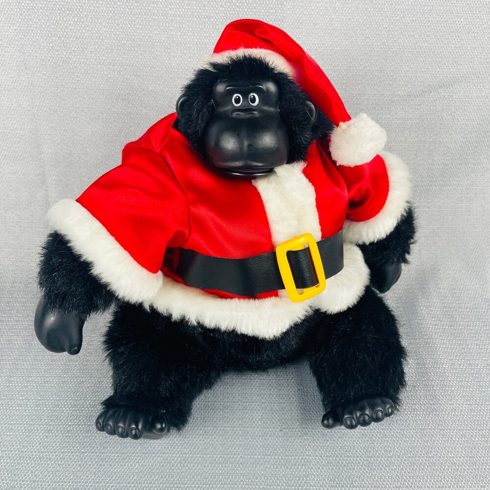Creations T.L.TOYS Animated Santa Gorilla 1998 7 1/2” Seated